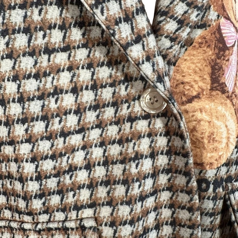 Cappotto teddy bear pied de poule oversize Made in Italy L/XL