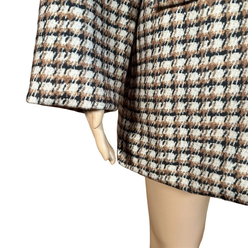 Cappotto teddy bear pied de poule oversize Made in Italy L/XL