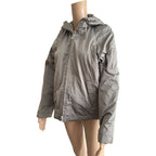 Calvin Klein Jeans Grey Hooded Zip-Up Jacket – Fleece Lined, Y2K Era