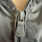 Calvin Klein Jeans Grey Hooded Zip-Up Jacket – Fleece Lined, Y2K Era