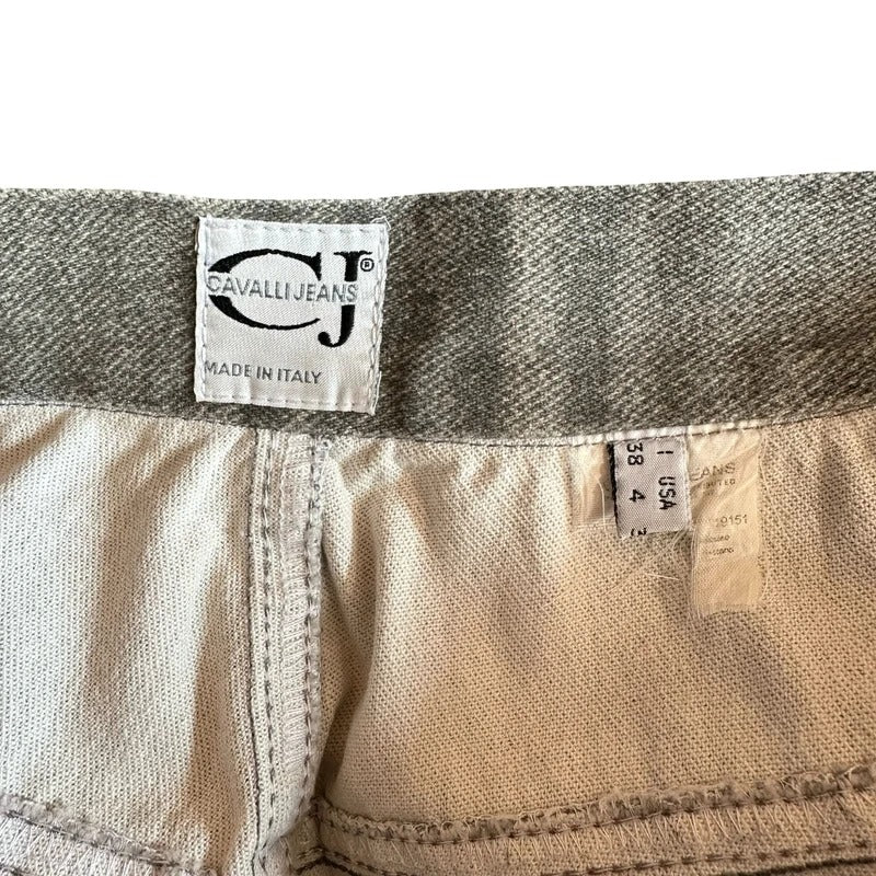 Gonna lunga vintage Roberto Cavalli Jeans grigio argento Y2K Made in Italy