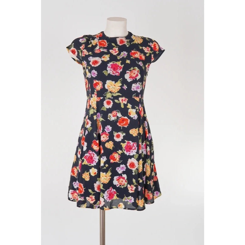 Vestito vintage floreale nero skater romantic coquette cottagecore M
