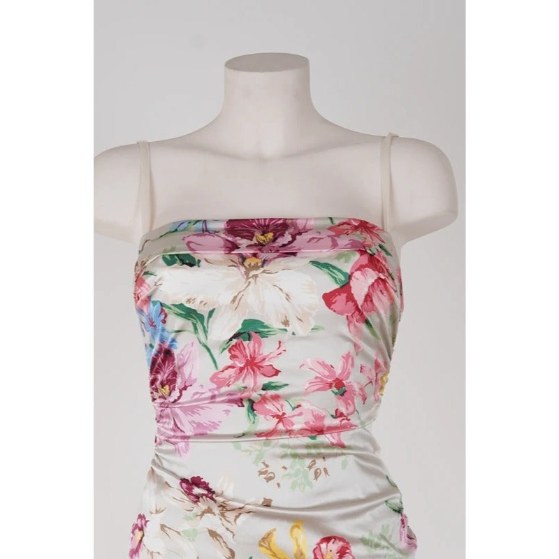 Corsetto vintage Dolce & Gabbana floreale seta con reggiseno interno taglia S