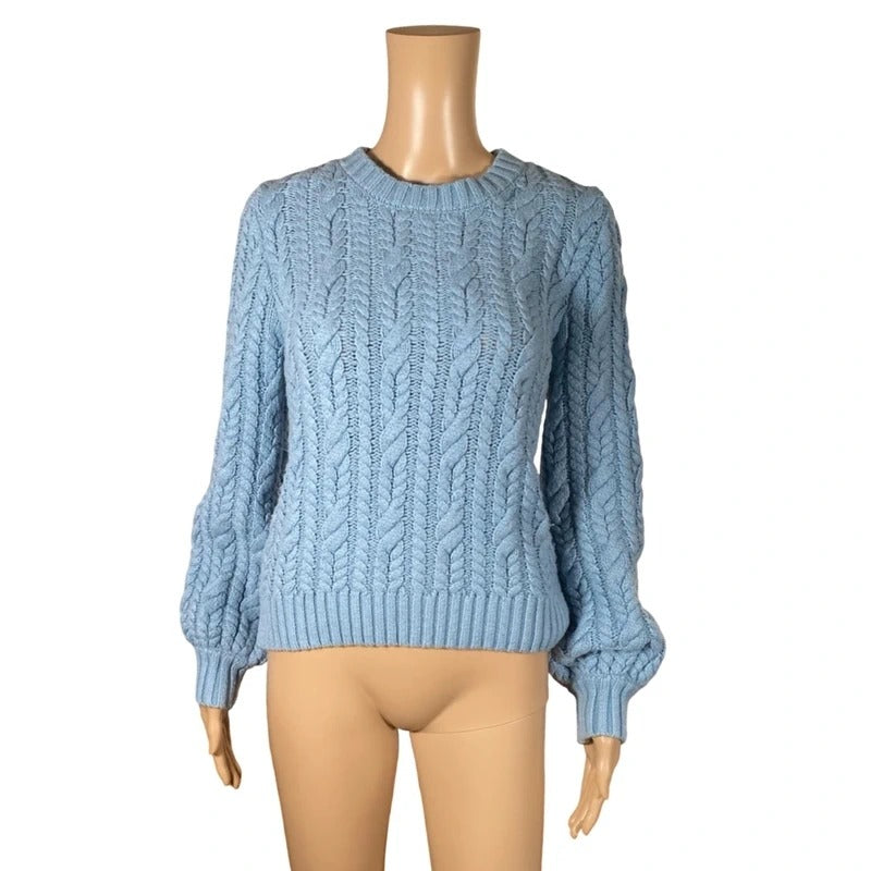 Maglione Vicolo azzurro trecce lavorate morbido taglia unica S/M