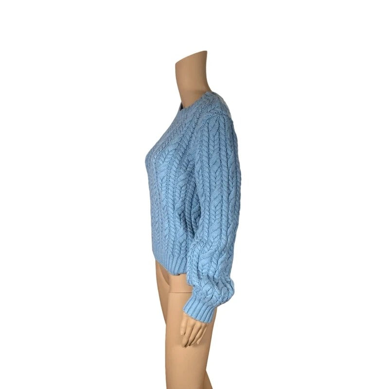 Maglione Vicolo azzurro trecce lavorate morbido taglia unica S/M