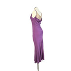 Diana Galesi Abito Lungo Viola con Perline Dorate Romantic Vintage Donna S