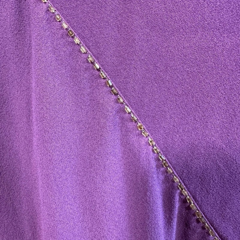 Diana Galesi Abito Lungo Viola con Perline Dorate Romantic Vintage Donna S