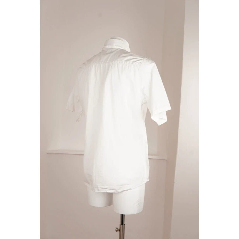 Camicia Uomo Matt Davis Bowling Rockabilly Ricamata Bianca Cotone XL
