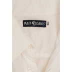 Camicia Uomo Matt Davis Bowling Rockabilly Ricamata Bianca Cotone XL