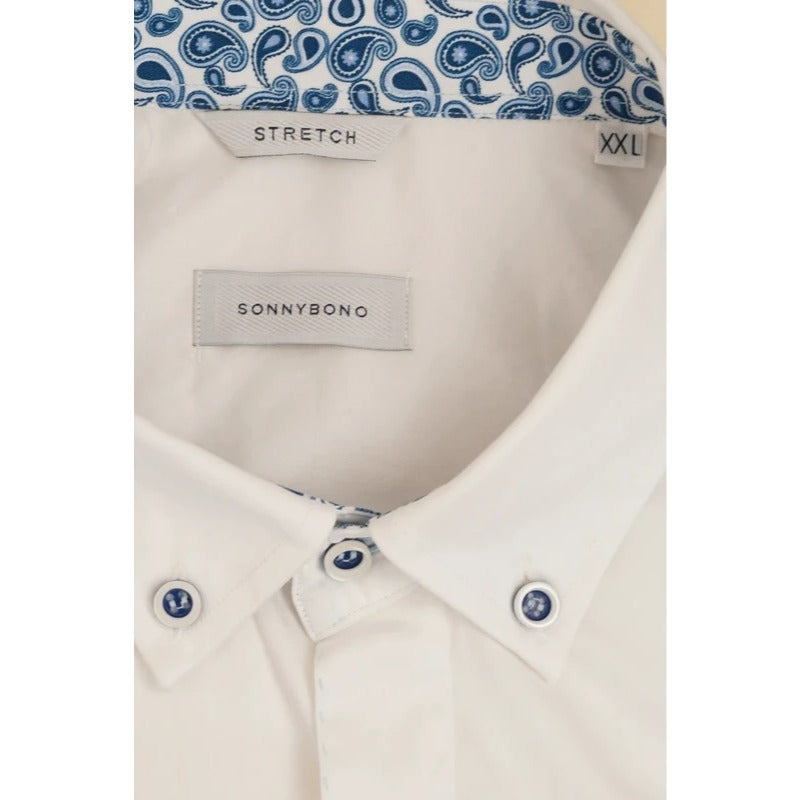 Camicia Sonny Bono bianca stretch uomo XXL