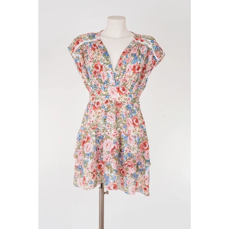 Vestito floreale Zara vintage rosa romantico cottagecore boho S/M